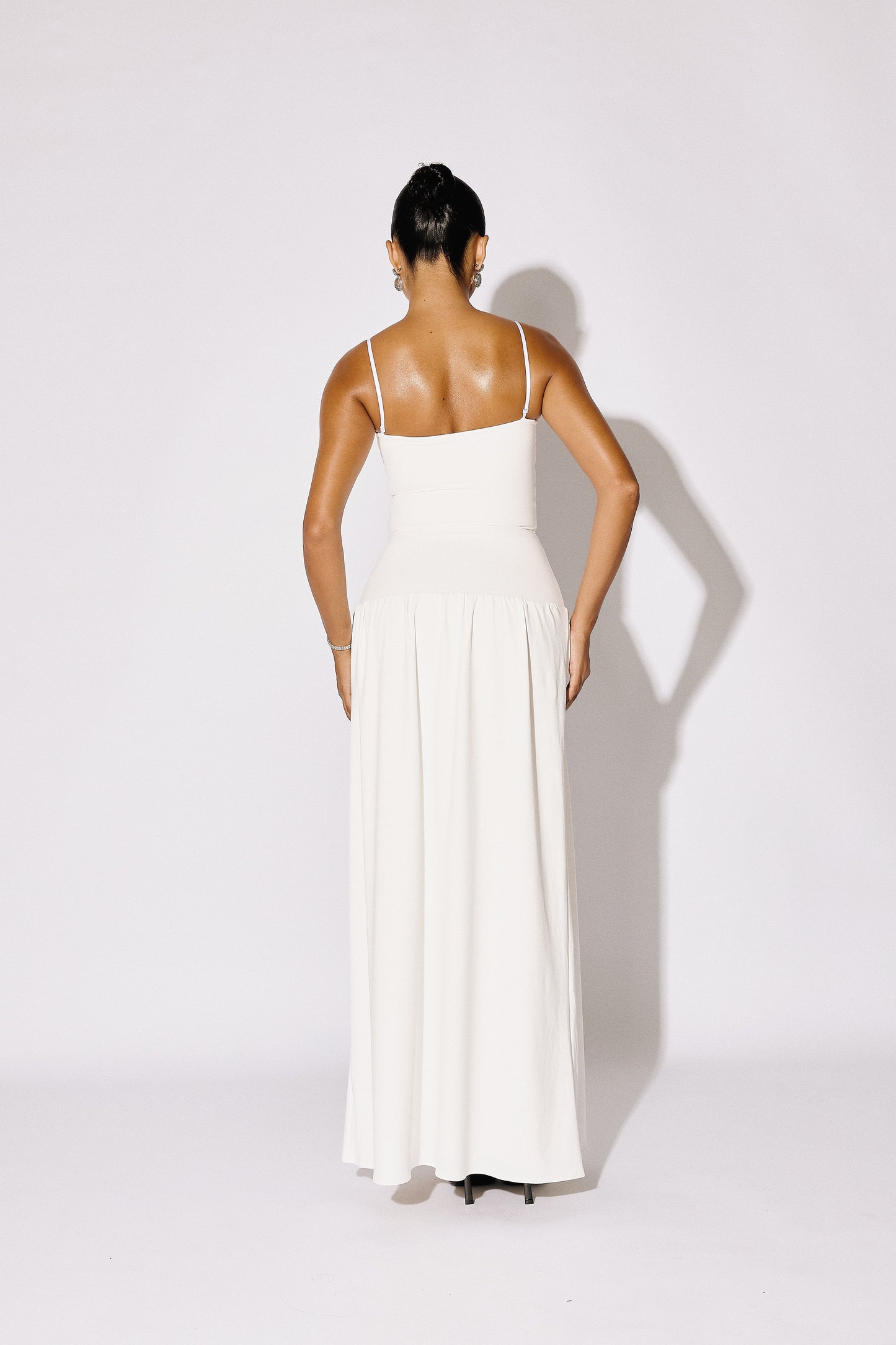ISLA - Cami-Strap Soft-Flare Maxi Gown - Ivory