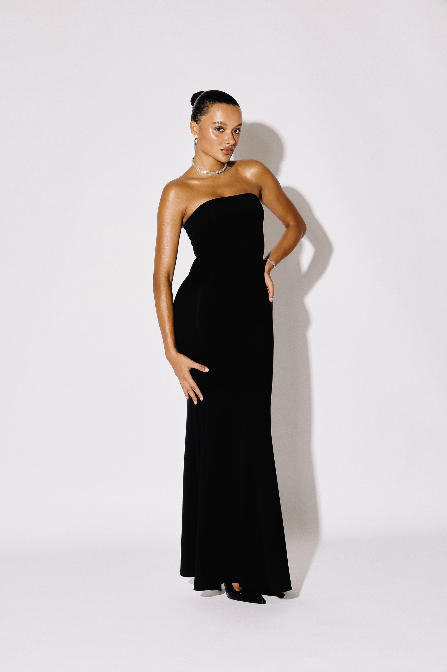 THALIA - Strapless Mermaid Maxi Gown - Onyx