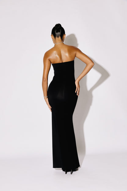 THALIA - Strapless Mermaid Maxi Gown - Crimson