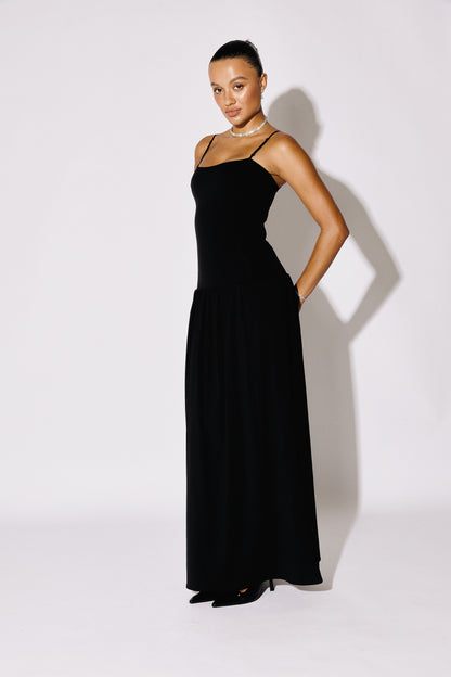 ISLA - Cami-Strap Soft-Flare Maxi Gown - Ivory