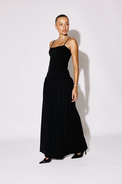 ISLA - Cami-Strap Soft-Flare Maxi Gown - Ivory